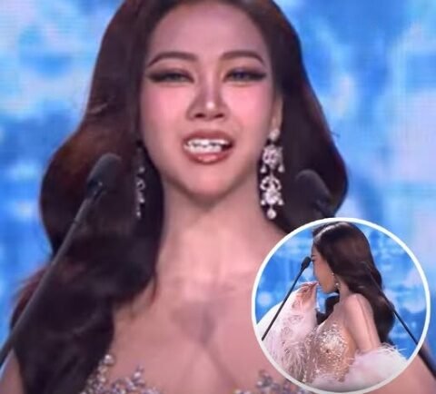 Miss Thailand contestant’s teeth awkwardly fall out while giving speech onstage